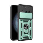For Realme 11 Pro 5G/11 Pro+ Sliding Camera Cover Design TPU Hybrid PC Phone Case(Mint Green)