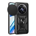 For Realme 12 5G Global Sliding Camera Cover Design TPU Hybrid PC Phone Case(Black)