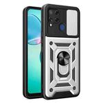 For Realme C25 / C15 Sliding Camera Cover Design TPU Hybrid PC Phone Case(Silver)