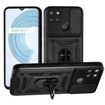 For Realme C21Y / C25Y Sliding Camera Cover Design TPU Hybrid PC Phone Case(Black)