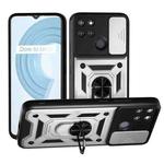 For Realme C21Y / C25Y Sliding Camera Cover Design TPU Hybrid PC Phone Case(Silver)