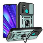 For Realme 5 Pro Sliding Camera Cover Design TPU Hybrid PC Phone Case(Mint Green)