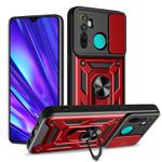 For Realme 5 Pro Sliding Camera Cover Design TPU Hybrid PC Phone Case(Red)