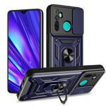 For Realme 5 Pro Sliding Camera Cover Design TPU Hybrid PC Phone Case(Blue)