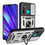 For Realme 5 Pro Sliding Camera Cover Design TPU Hybrid PC Phone Case(Silver)
