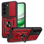 For Realme C71 4G Sliding Camera Cover Design TPU+PC Phone Case(Red)