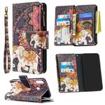 For Huawei P40 Lite E / Y7p Colored Drawing Pattern Zipper Horizontal Flip Leather Case with Holder & Card Slots & Wallet(Flower Elephants)