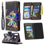 For Huawei P40 Lite E / Y7p Colored Drawing Pattern Zipper Horizontal Flip Leather Case with Holder & Card Slots & Wallet(Big Butterfly)