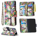 For Huawei P40 Lite Colored Drawing Pattern Zipper Horizontal Flip Leather Case with Holder & Card Slots & Wallet(Tree)