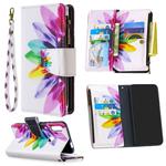 For Huawei P Smart Z Colored Drawing Pattern Zipper Horizontal Flip Leather Case with Holder & Card Slots & Wallet(Sun Flower)