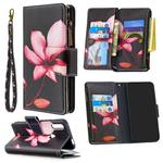 For Huawei P Smart Z Colored Drawing Pattern Zipper Horizontal Flip Leather Case with Holder & Card Slots & Wallet(Lotus)