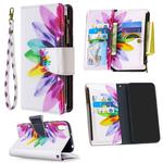 For Huawei Y5 (2019) Colored Drawing Pattern Zipper Horizontal Flip Leather Case with Holder & Card Slots & Wallet(Sun Flower)