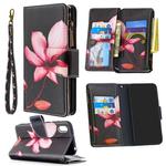 For Huawei Y5 (2019) Colored Drawing Pattern Zipper Horizontal Flip Leather Case with Holder & Card Slots & Wallet(Lotus)