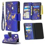 For Huawei Y5 (2019) Colored Drawing Pattern Zipper Horizontal Flip Leather Case with Holder & Card Slots & Wallet(Purple Butterfly)