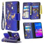 For Huawei Y6 (2019) Colored Drawing Pattern Zipper Horizontal Flip Leather Case with Holder & Card Slots & Wallet(Purple Butterfly)