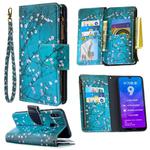 For Huawei Y7 (2019) Colored Drawing Pattern Zipper Horizontal Flip Leather Case with Holder & Card Slots & Wallet(Plum Blossom)