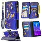 For Huawei Y7 (2019) Colored Drawing Pattern Zipper Horizontal Flip Leather Case with Holder & Card Slots & Wallet(Purple Butterfly)