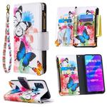 For Huawei Honor 9A Colored Drawing Pattern Zipper Horizontal Flip Leather Case with Holder & Card Slots & Wallet(Two Butterflies)