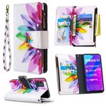 For Huawei Honor 9A Colored Drawing Pattern Zipper Horizontal Flip Leather Case with Holder & Card Slots & Wallet(Sun Flower)
