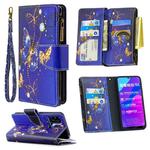 For Huawei Honor 9A Colored Drawing Pattern Zipper Horizontal Flip Leather Case with Holder & Card Slots & Wallet(Purple Butterfly)