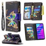 For Huawei Honor 9A Colored Drawing Pattern Zipper Horizontal Flip Leather Case with Holder & Card Slots & Wallet(Big Butterfly)
