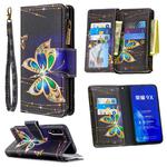 For Huawei Honor 9X Colored Drawing Pattern Zipper Horizontal Flip Leather Case with Holder & Card Slots & Wallet(Big Butterfly)