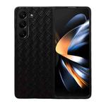 For Samsung Galaxy Z Fold5 5G Woven Texture Folding Phone Case(Black)