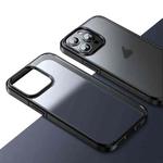 For iPhone 15 Pro Max Ice-Crystal Matte TPU Hard PC Phone Case(Black)