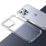 For iPhone 15 Pro Max Ice-Crystal Matte TPU Hard PC Phone Case(Transparent)