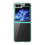 For Samsung Galaxy Z Flip5 5G Transparent Electroplating All-inclusive Folding Phone Case(Green)