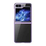 For Samsung Galaxy Z Flip5 5G Transparent Electroplating All-inclusive Folding Phone Case(Purple)