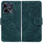 For Realme C53 / Narzo N53 Tiger Embossing Pattern Flip Leather Phone Case(Green)