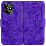 For Realme C53 / Narzo N53 Tiger Embossing Pattern Flip Leather Phone Case(Purple)