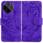 For Realme 11 4G Global Tiger Embossing Pattern Flip Leather Phone Case(Purple)