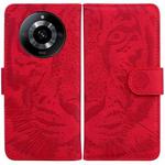 For Realme 11 5G/Narzo 60 India Version Tiger Embossing Pattern Flip Leather Phone Case(Red)
