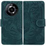 For Realme 11 5G/Narzo 60 India Version Tiger Embossing Pattern Flip Leather Phone Case(Green)
