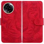 For Realme 11 5G Global Tiger Embossing Pattern Flip Leather Phone Case(Red)