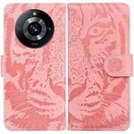 For Realme 11 Pro 5G/11 Pro+ 5G/Narzo 60 Pro 5G Tiger Embossing Pattern Flip Leather Phone Case(Pink)