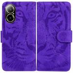 For Realme C67 4G Global Tiger Embossing Pattern Flip Leather Phone Case(Purple)