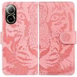 For Realme C67 4G Global Tiger Embossing Pattern Flip Leather Phone Case(Pink)