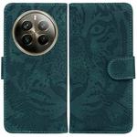 For Realme 12 Pro+ Global Tiger Embossing Pattern Flip Leather Phone Case(Green)