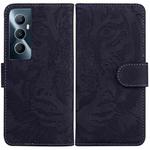 For Realme C65 4G Tiger Embossing Pattern Flip Leather Phone Case(Black)