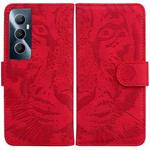 For Realme C65 4G Tiger Embossing Pattern Flip Leather Phone Case(Red)