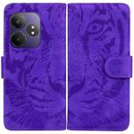 For Realme GT 6 / GT 6T / GT Neo6 Tiger Embossing Pattern Flip Leather Phone Case(Purple)