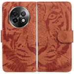 For Realme 13+ Global Tiger Embossing Pattern Flip Leather Phone Case(Brown)