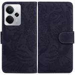 For Realme 14 Tiger Embossing Pattern Flip Leather Phone Case(Black)