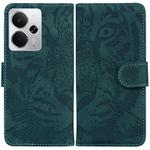 For Realme 14 Tiger Embossing Pattern Flip Leather Phone Case(Green)
