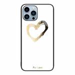 For iPhone 15 Pro Colorful Painted Glass Phone Case(Golden Love)