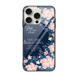 For iPhone 16 Pro Max Colorful Painted Glass Phone Case(Flower)