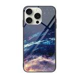 For iPhone 16 Pro Max Colorful Painted Glass Phone Case(Starry Sky)